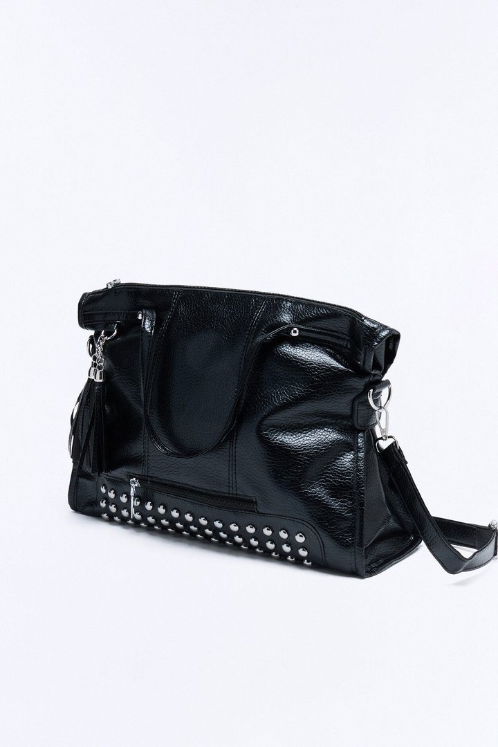 Leave Out All The Rest Faux Leather Tote Bag - Black