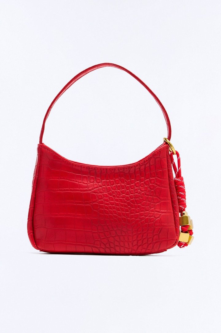 Giving Minimalist Faux Leather Satchel Handbag - Red