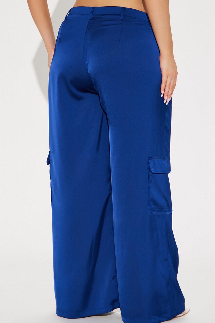 Pretty Girl Satin Cargo Pant - Navy