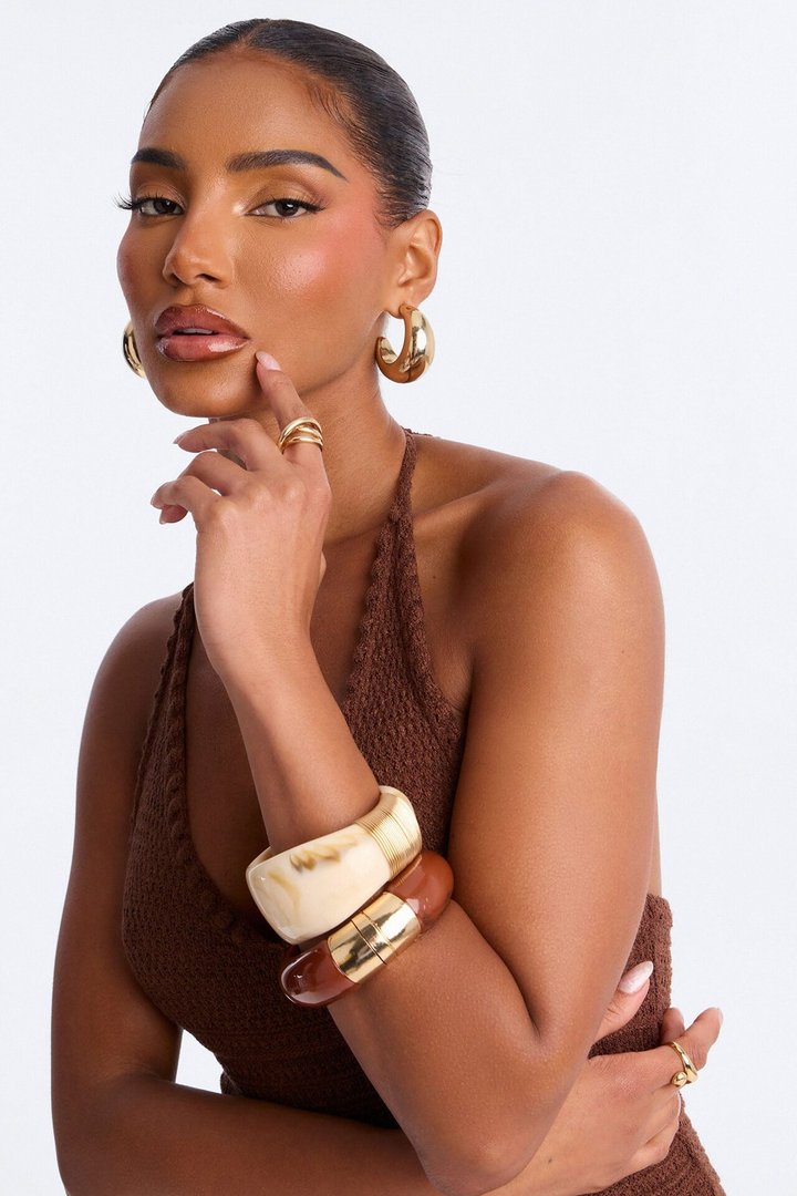 Downtown Desert 2 Piece Bangle Set - Brown/combo