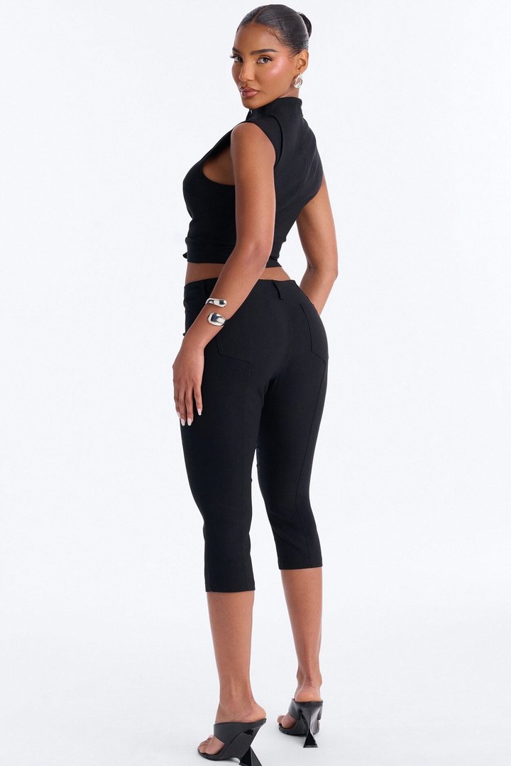 Laced Up And Living Capri Set - Black