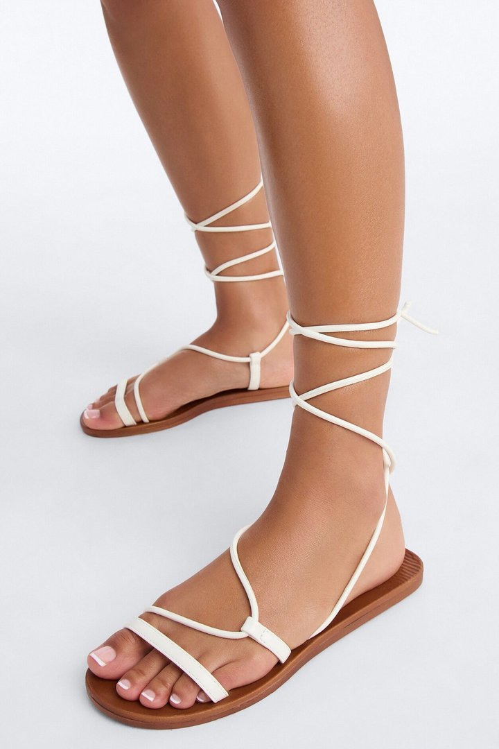Your Best Choice Flat Sandals - White