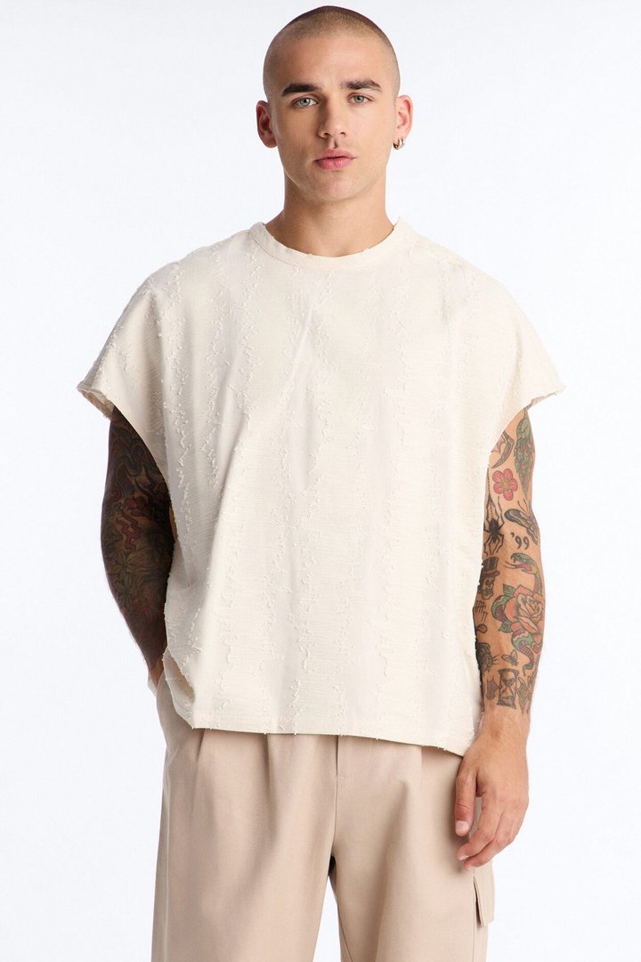 Relaxed Sands Of Time Sleeveless Tee - Oatmeal