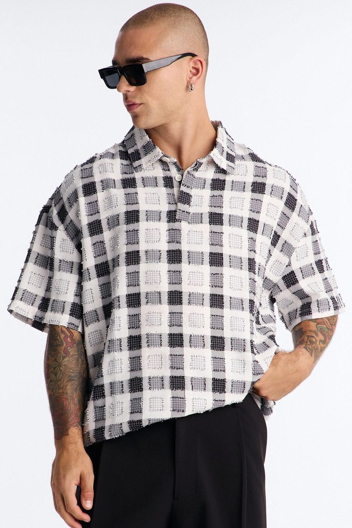 Beach After Dark Oversized Polo - Black/White