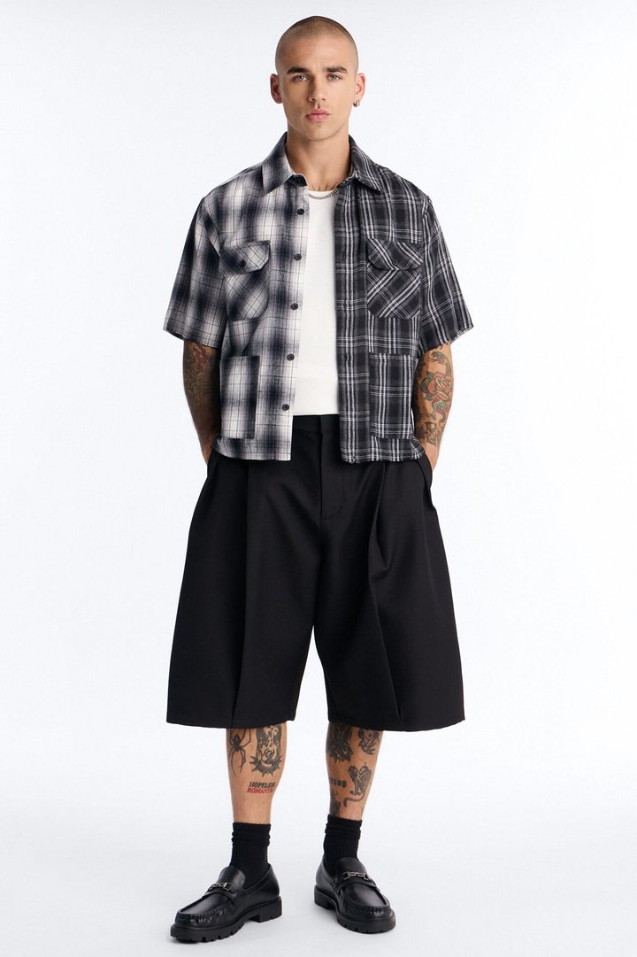 Doubletake Plaid Button Up Shirt - Black/combo