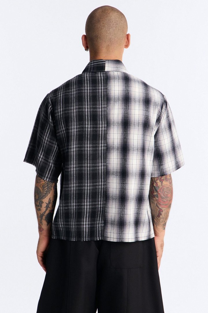 Doubletake Plaid Button Up Shirt - Black/combo