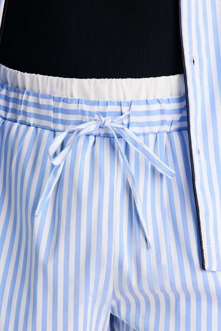 Cozy Night In Stripe Lounge Shorts - Blue/combo