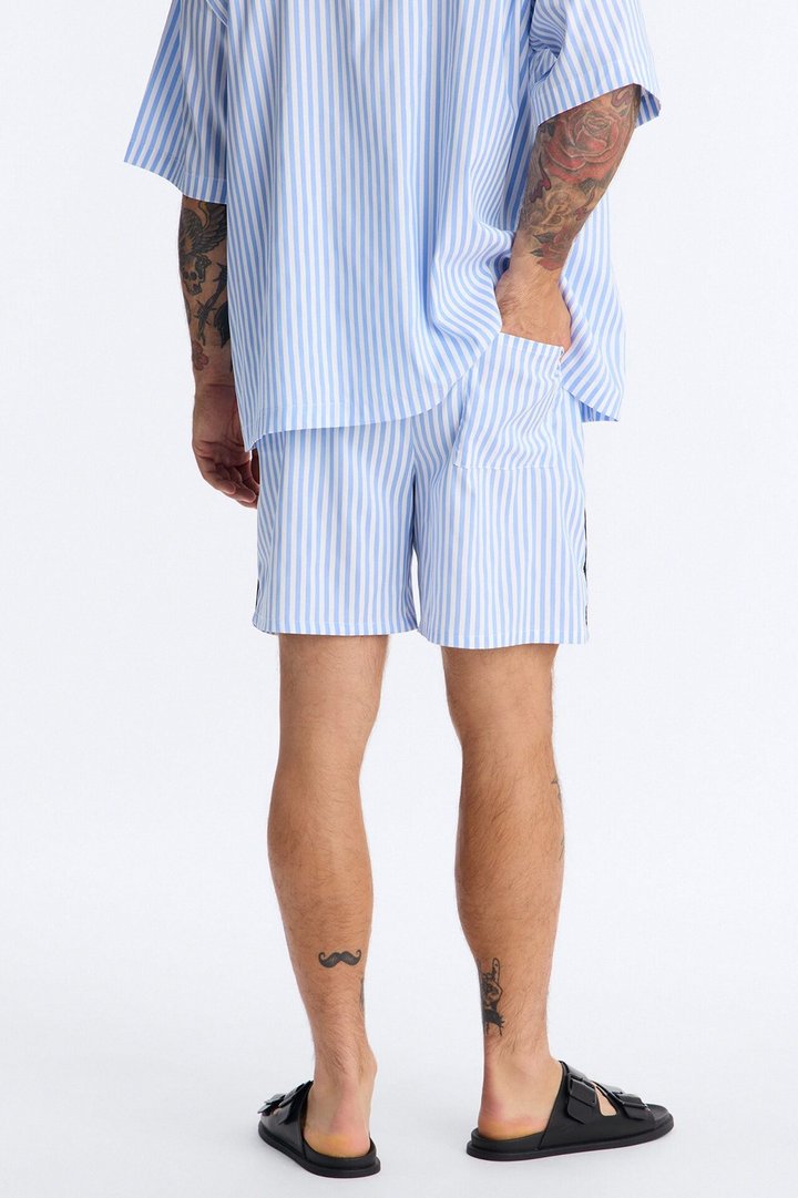 Cozy Night In Stripe Lounge Shorts - Blue/combo