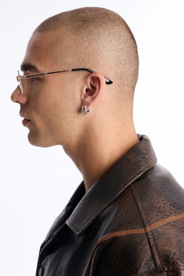 Anubis Frameless Geometric Sunglasses - Gold/Clear