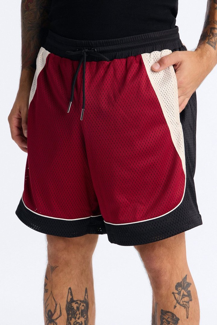 Marcello Relaxed Mesh Short - Red/combo