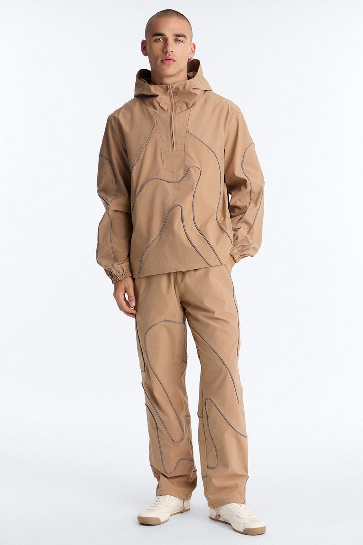 Straight Futuristic Mode Track Pant - Tan