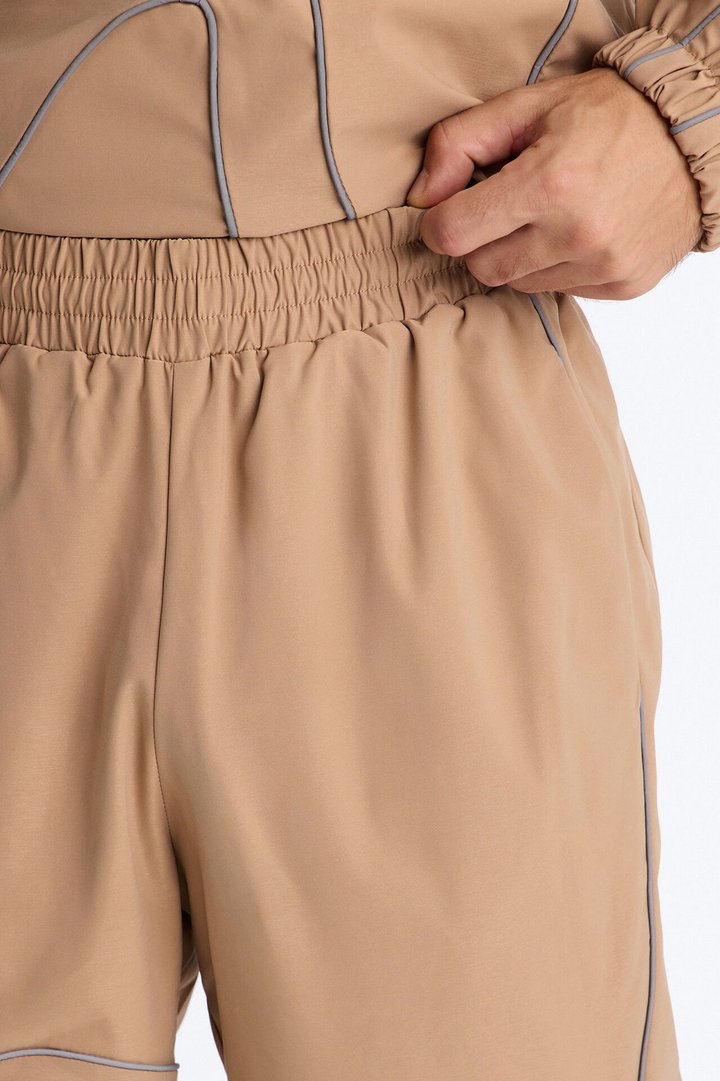 Straight Futuristic Mode Track Pant - Tan