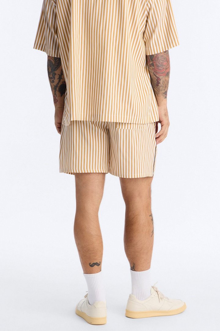 Cozy Night In Stripe Lounge Shorts - Gold/combo
