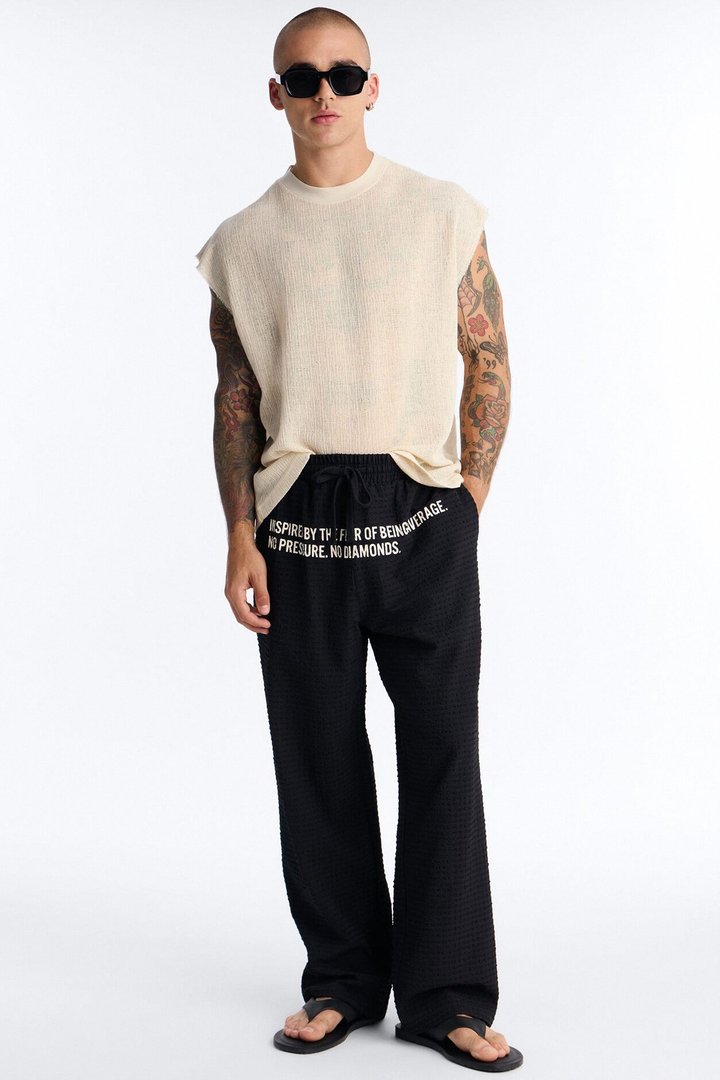 Oversized Sand Shell Sleeveless Tee - Oatmeal