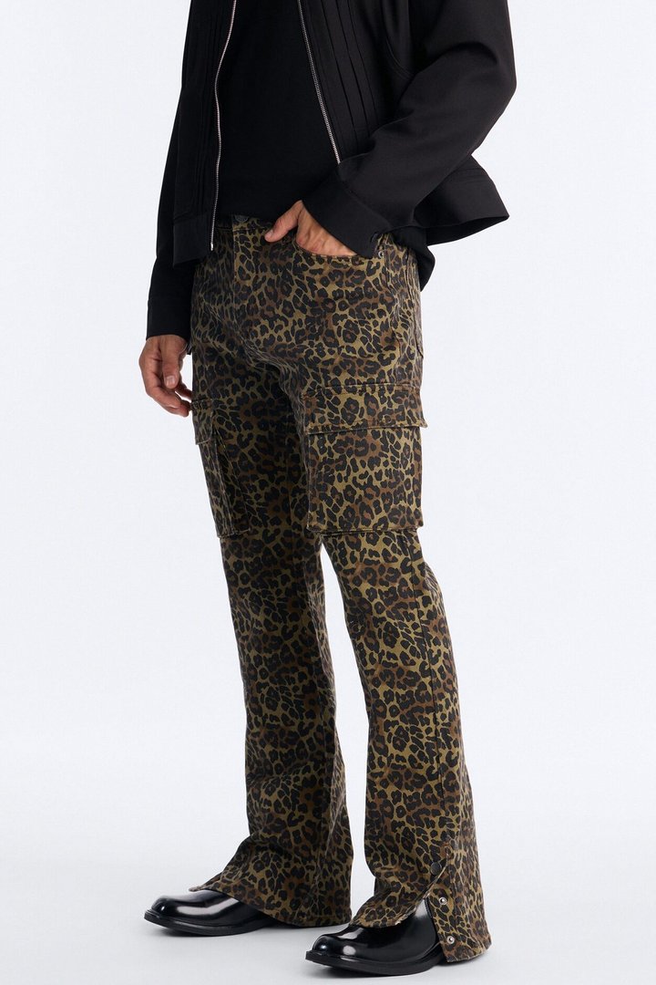 Stacked Slim Flare Wildin Out Snap Slit Jean - Brown