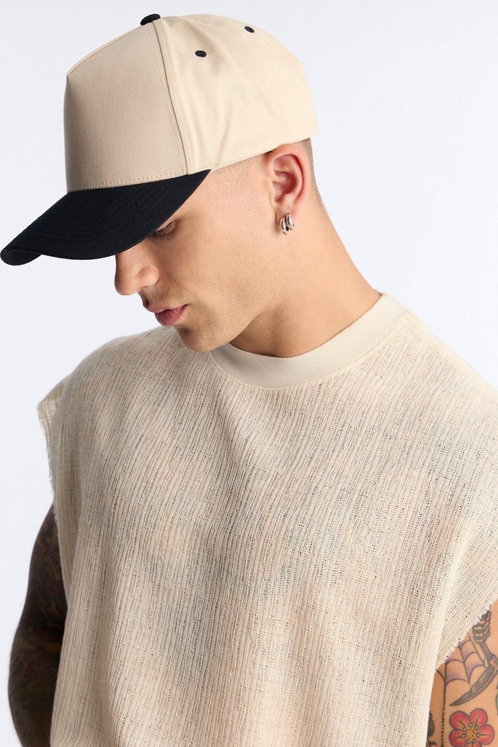 Basic Color Block Snapback Hat - Black/combo