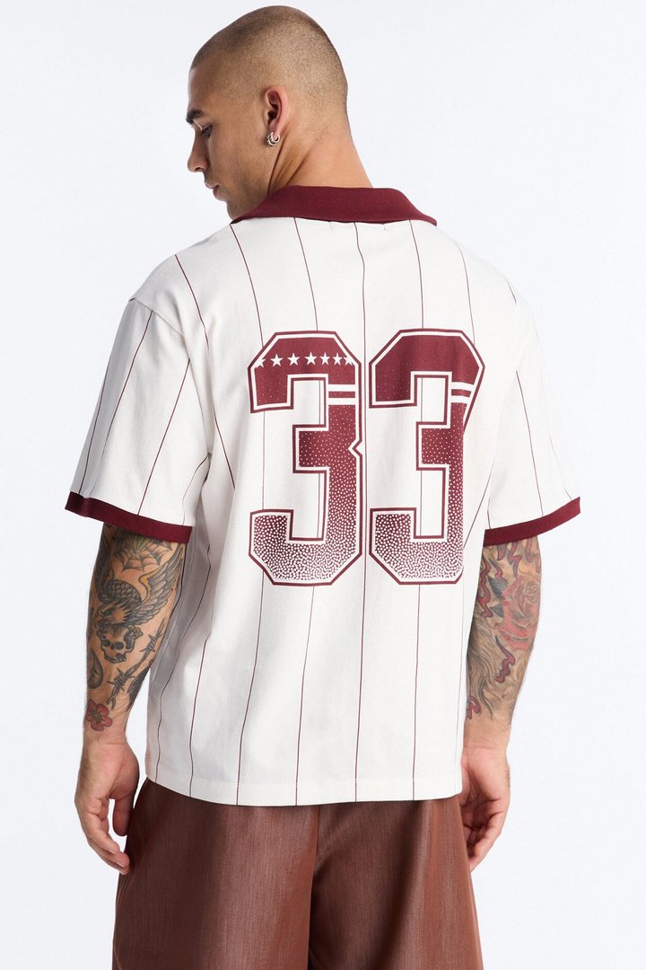 Dope Dreams 33 Johnny Collar Soccer Jersey - Cream