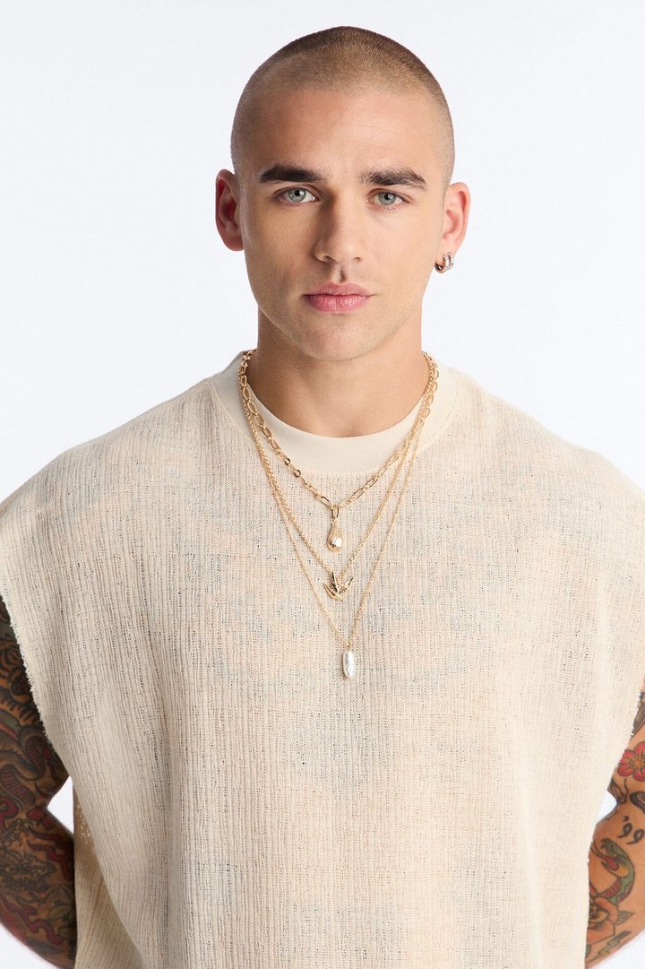 Ascending Flight Chain Necklace Set - Gold