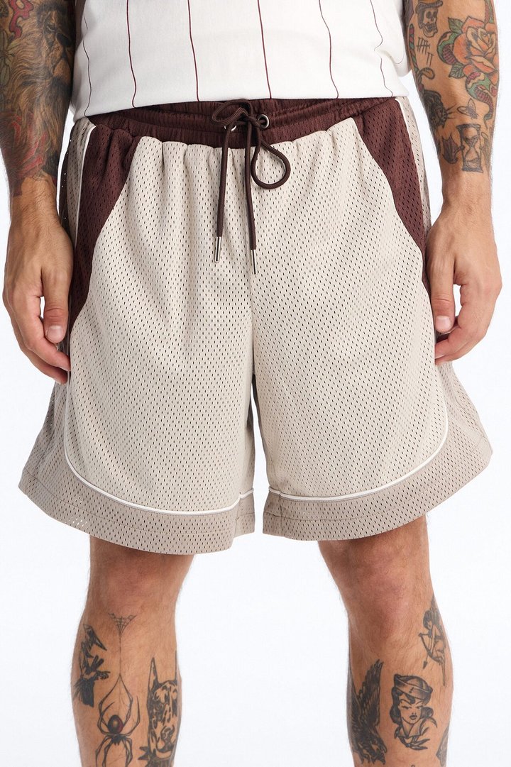 Marcello Relaxed Mesh Short - Brown/combo