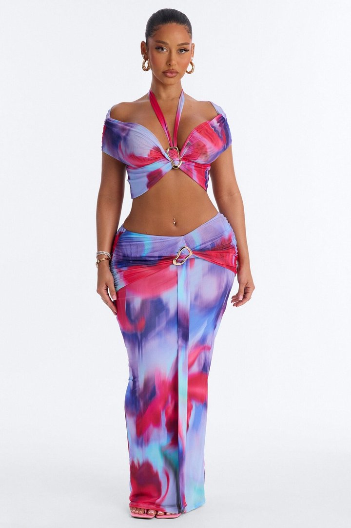 Rare Aura Mesh Skirt Set - Multi Color