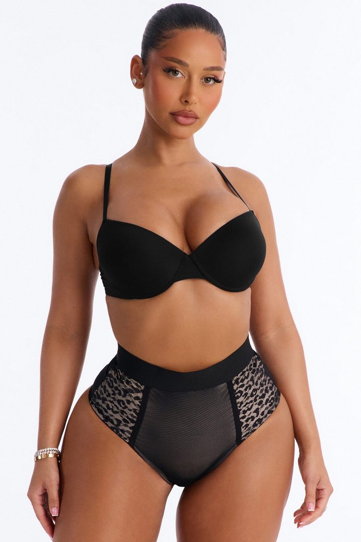 Kimberly Animal High Waist Shaping Brief Panty - Black/Brown