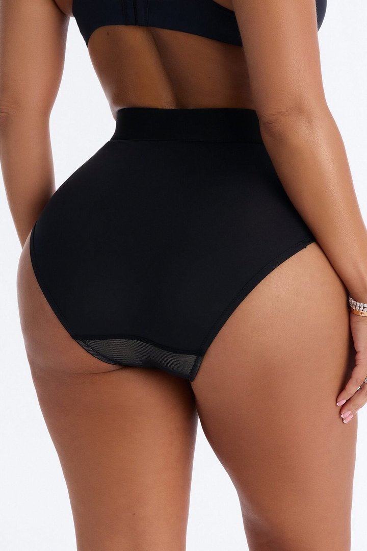 Kimberly Animal High Waist Shaping Brief Panty - Black/Brown