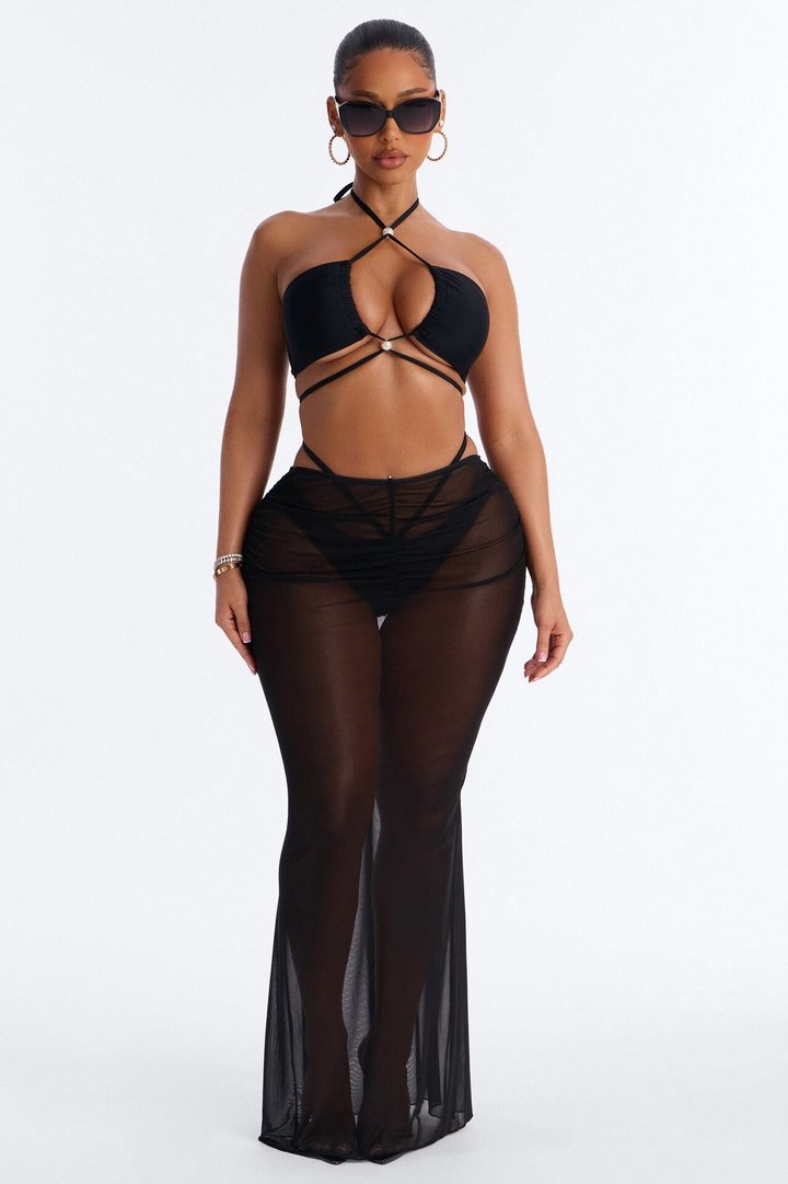 When I'm With You Bikini And Coverup Skirt - Black