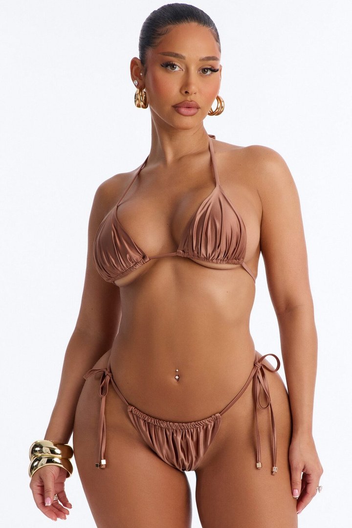 Remy 2 Piece Triangle Bikini Set - Brown