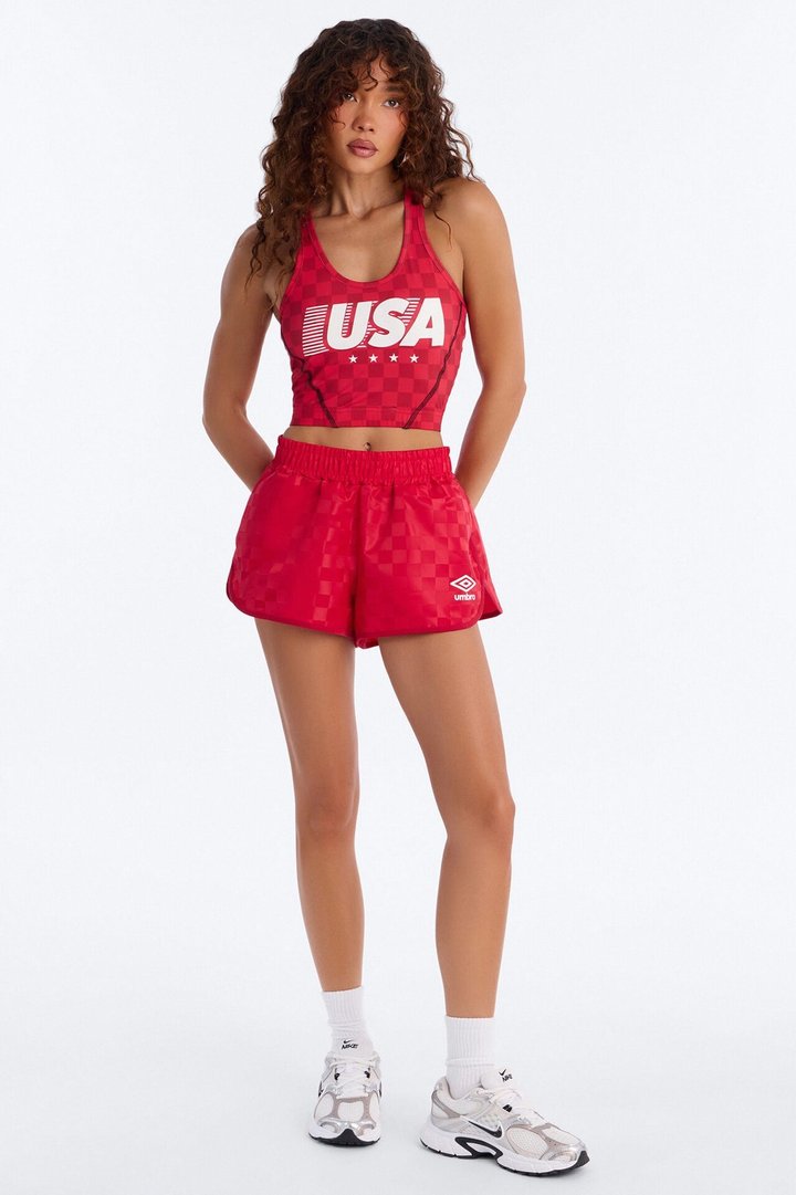 Umbro USA Checkered Cropped Tank - Red