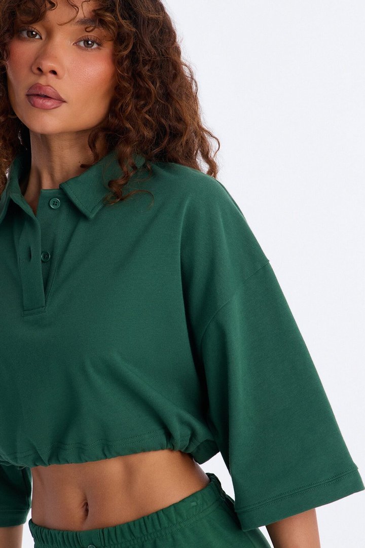 Bella French Terry Mini Skirt Set - Hunter