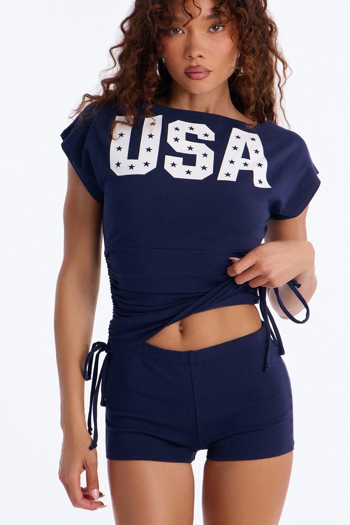 Keep It USA Short Set - Navy