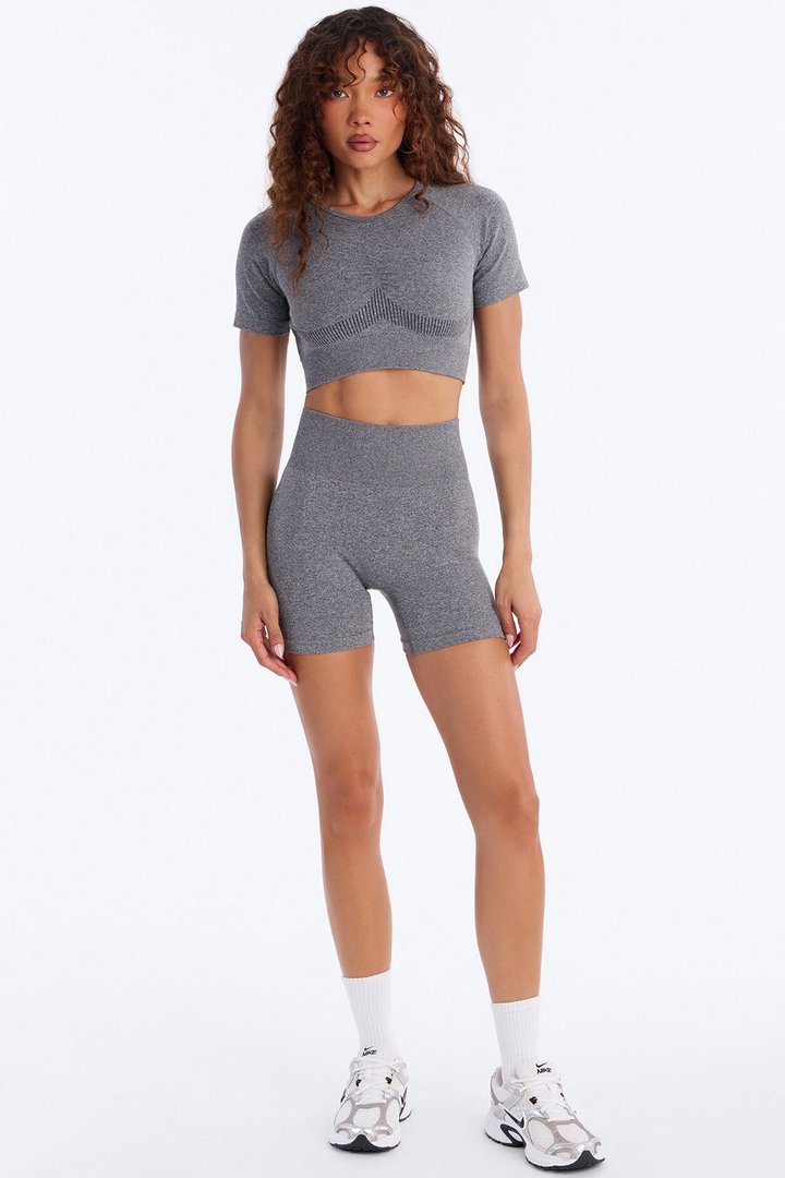 Maria Seamless Short Set - Grey