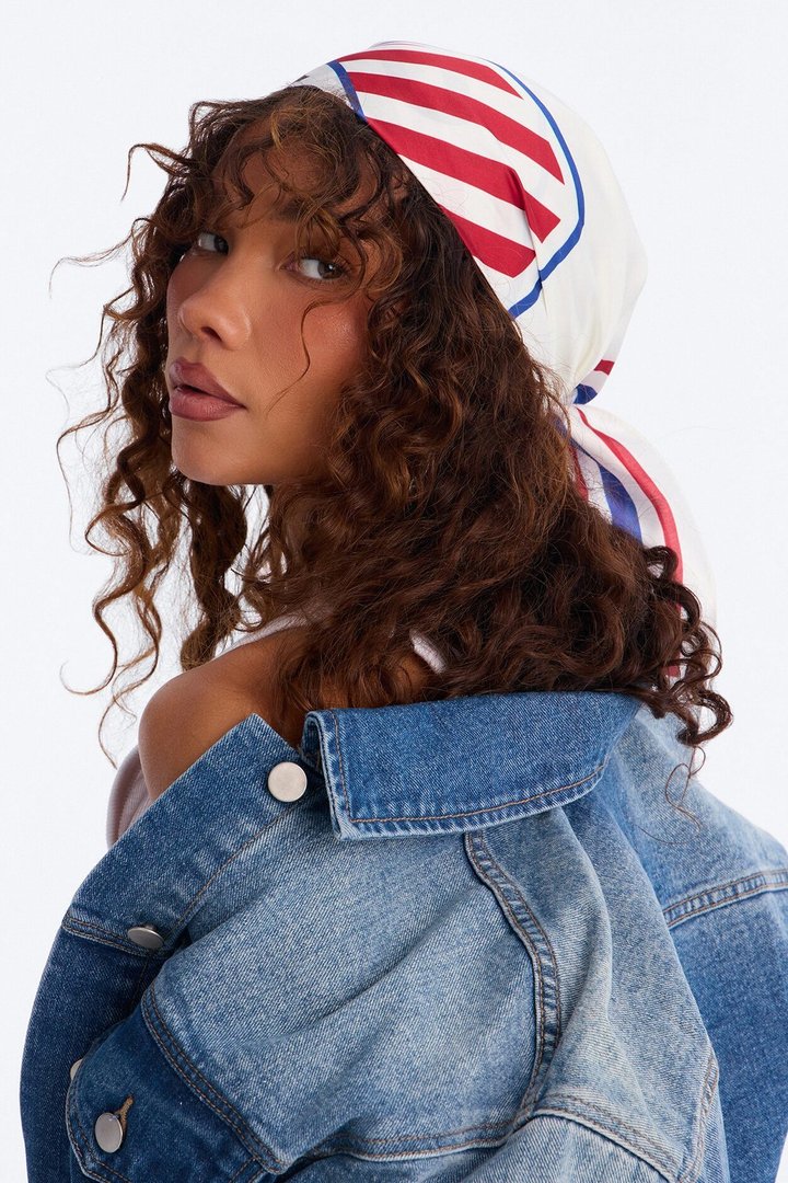 Love USA Team Head Scarf - White/combo
