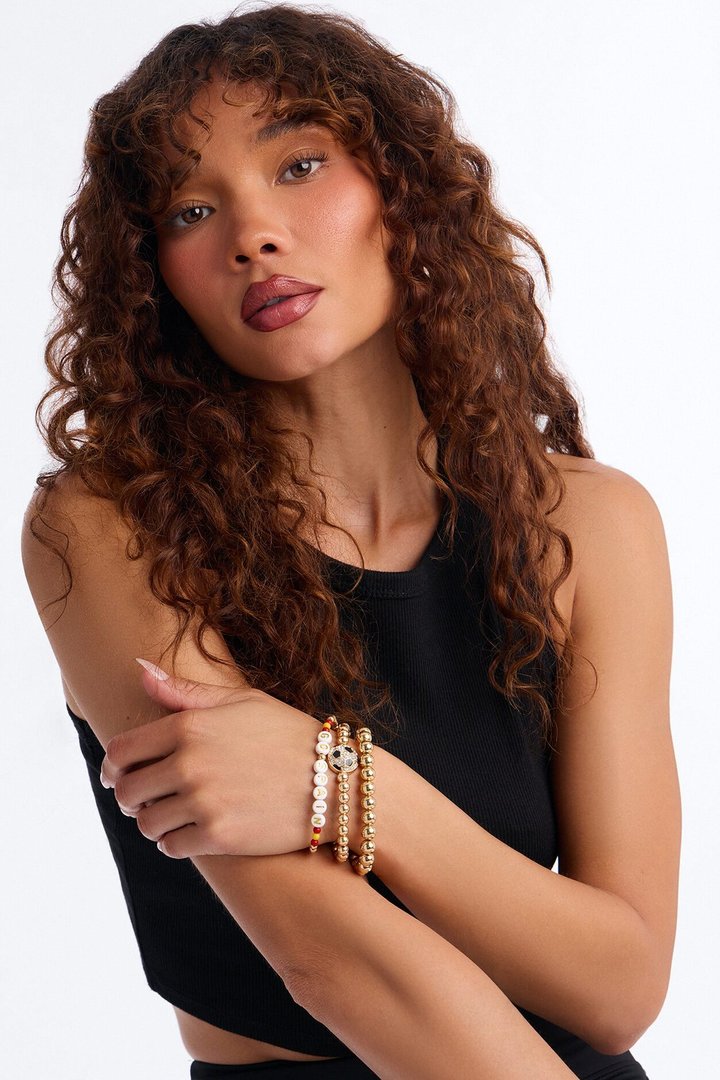 Go Spain Soccer 3 Piece Bracelet Set - Gold