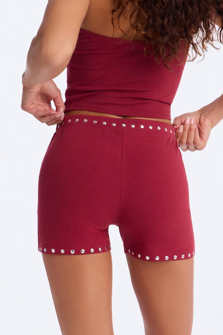Von Dutch Out West Micro Short - Burgundy