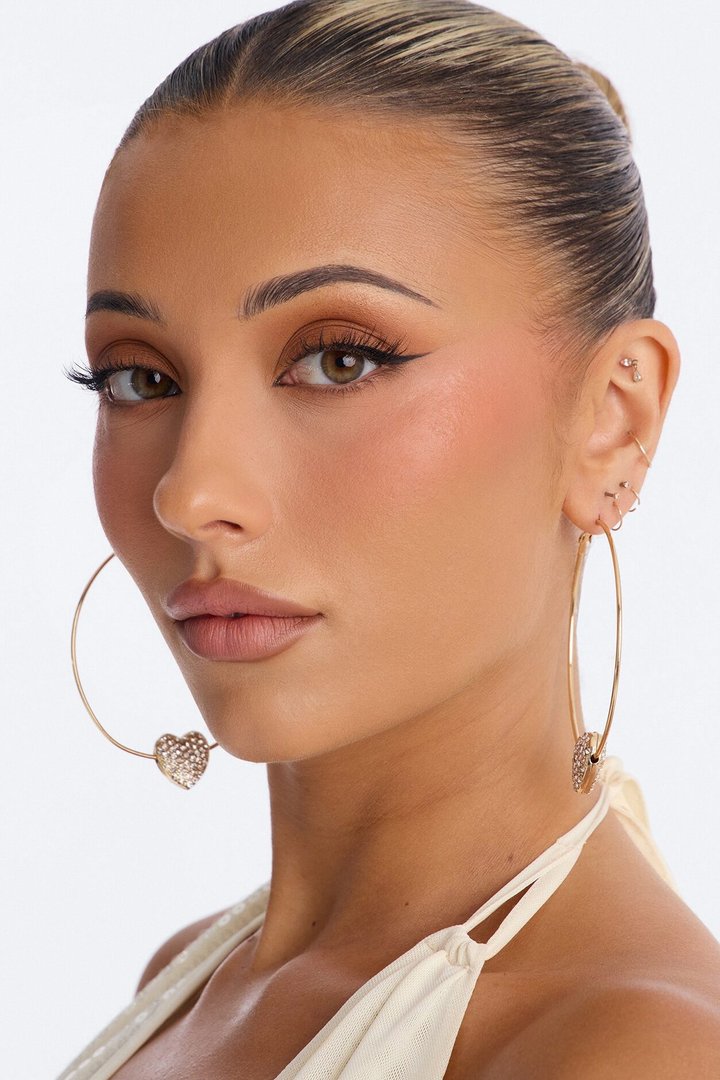 Love Struck Hoop Earrings - Gold