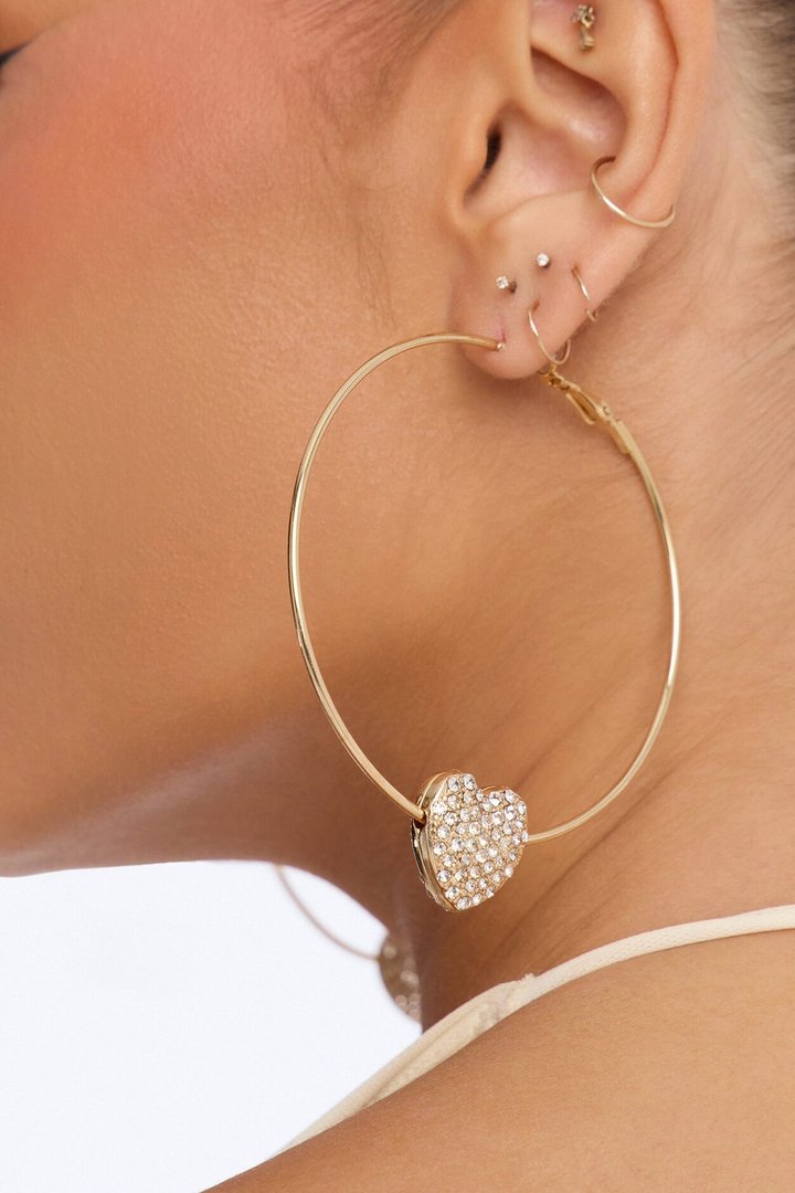 Love Struck Hoop Earrings - Gold