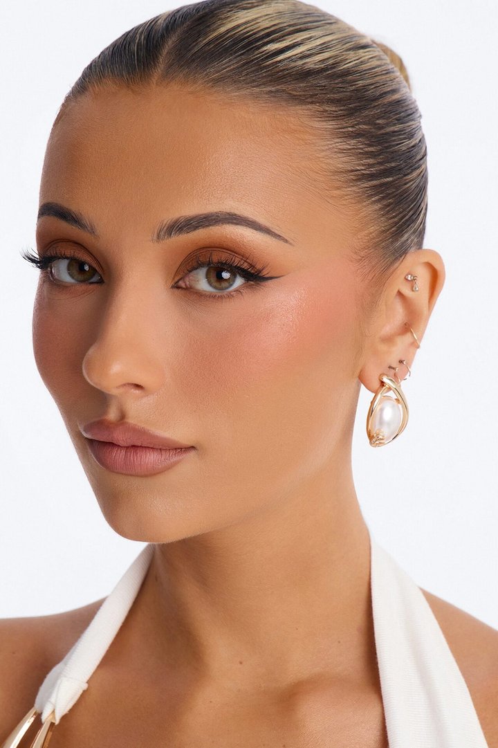 Drift Pearl Stud Earrings - Gold/combo