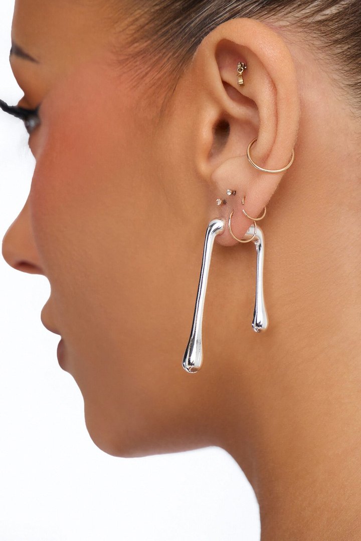 Drip Hardware Earrings - Silver