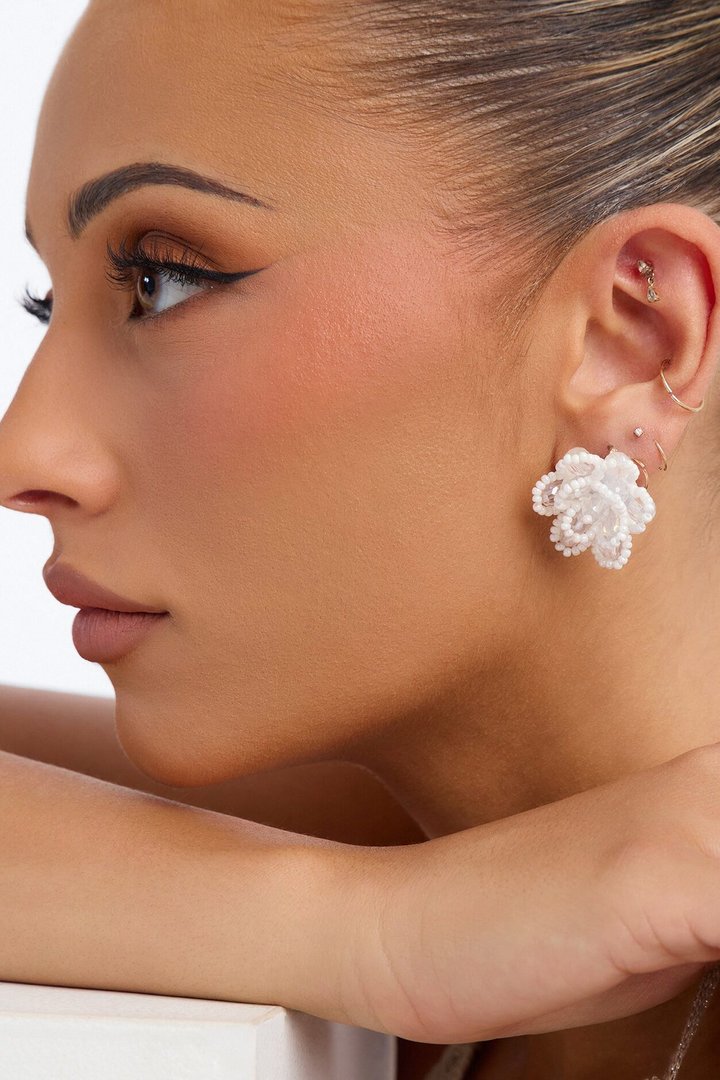 Rooted Magic Stud Earrings - White