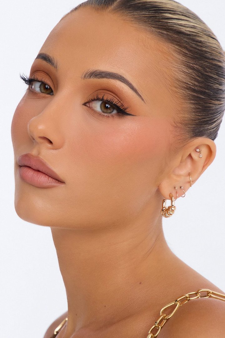 The Minimal 3 Pair Earring Set - Gold