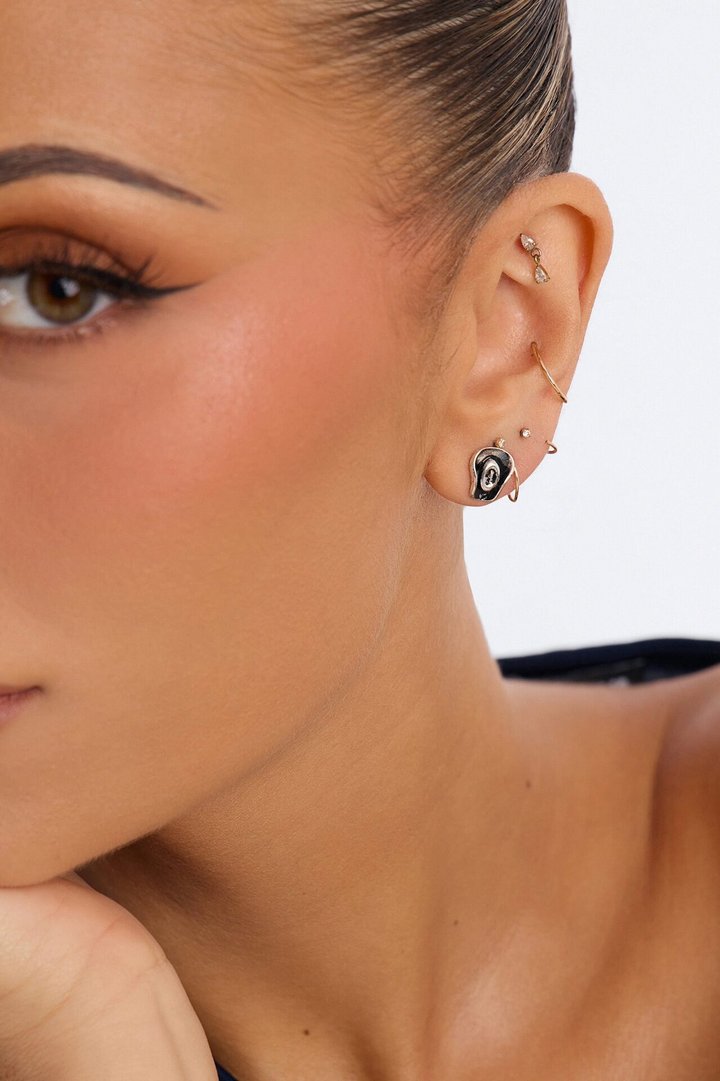 Western Treasures 7 Pair Multi Earring Set - Black/Silver