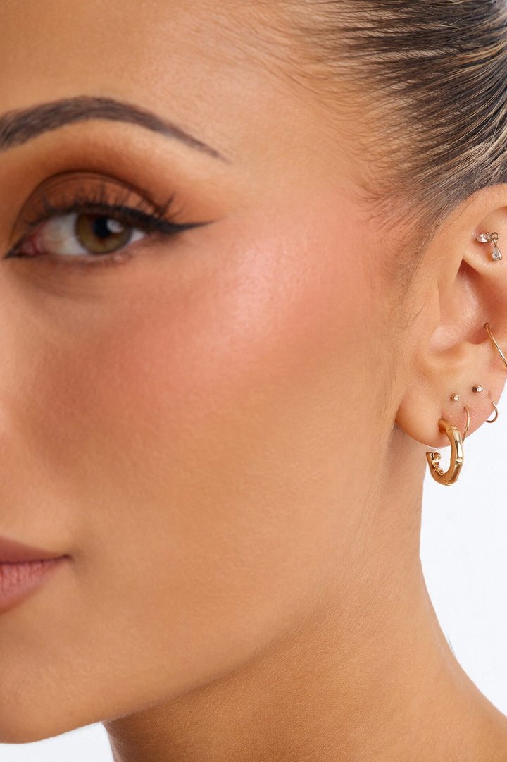 One Kind Of Love 7 Pair Multi Earring Set - Gold