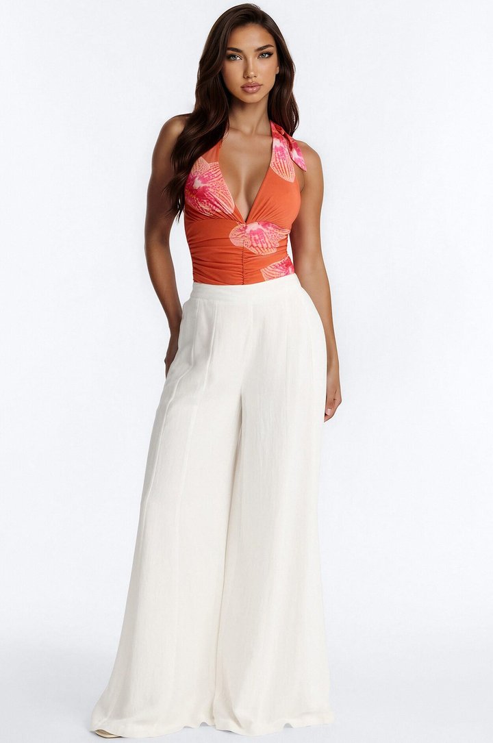 Kimia Mid Rise Extra Wide Leg Pant 33″ - White