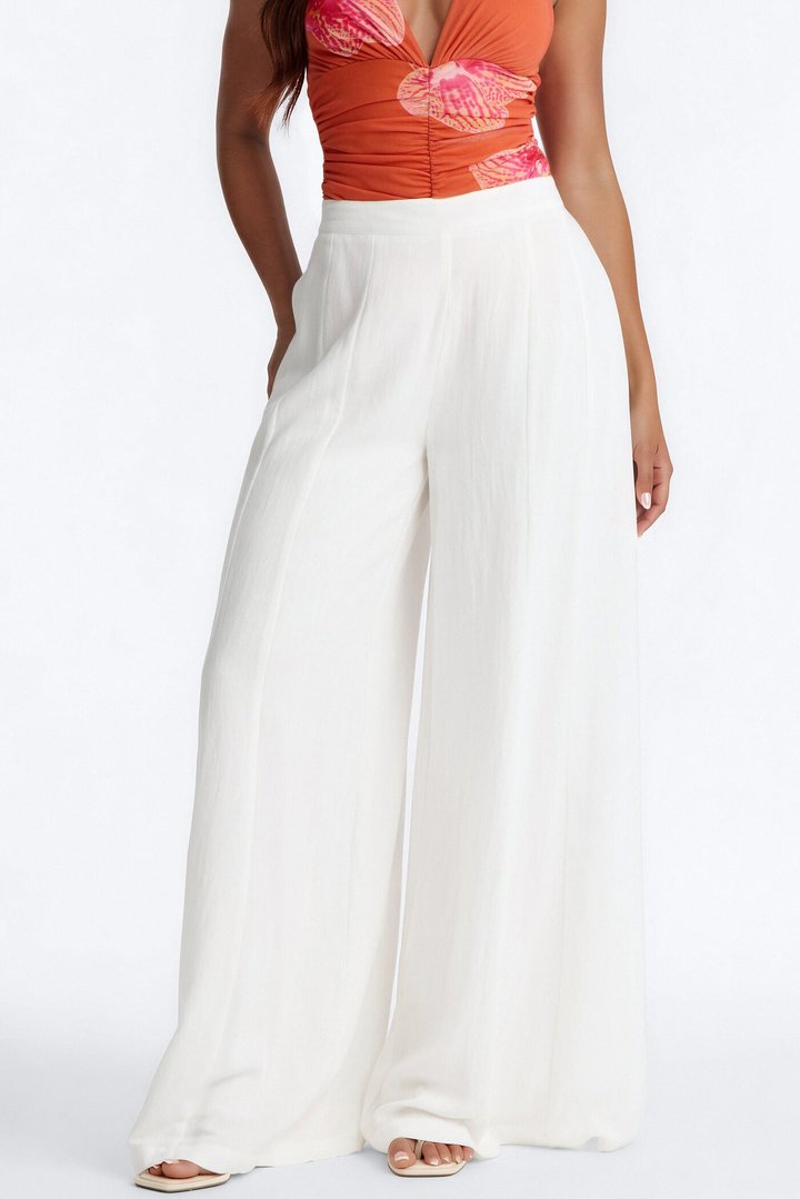 Kimia Mid Rise Extra Wide Leg Pant 33″ - White