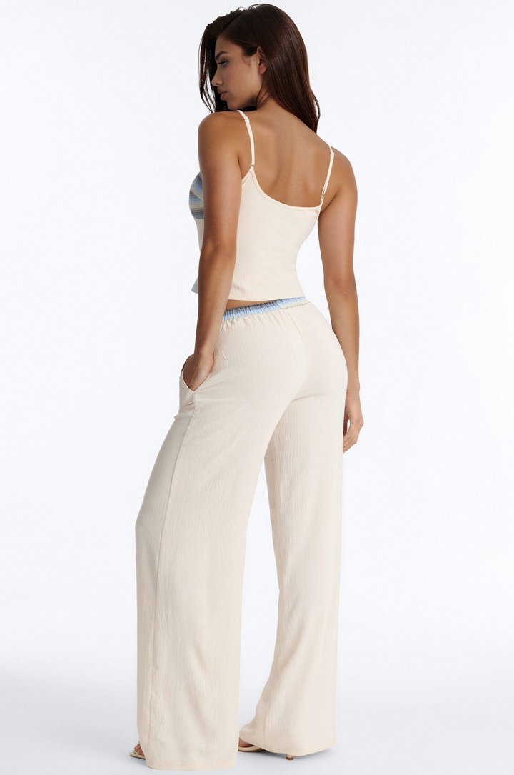 Lilian Striped Pant Set - Cream/combo