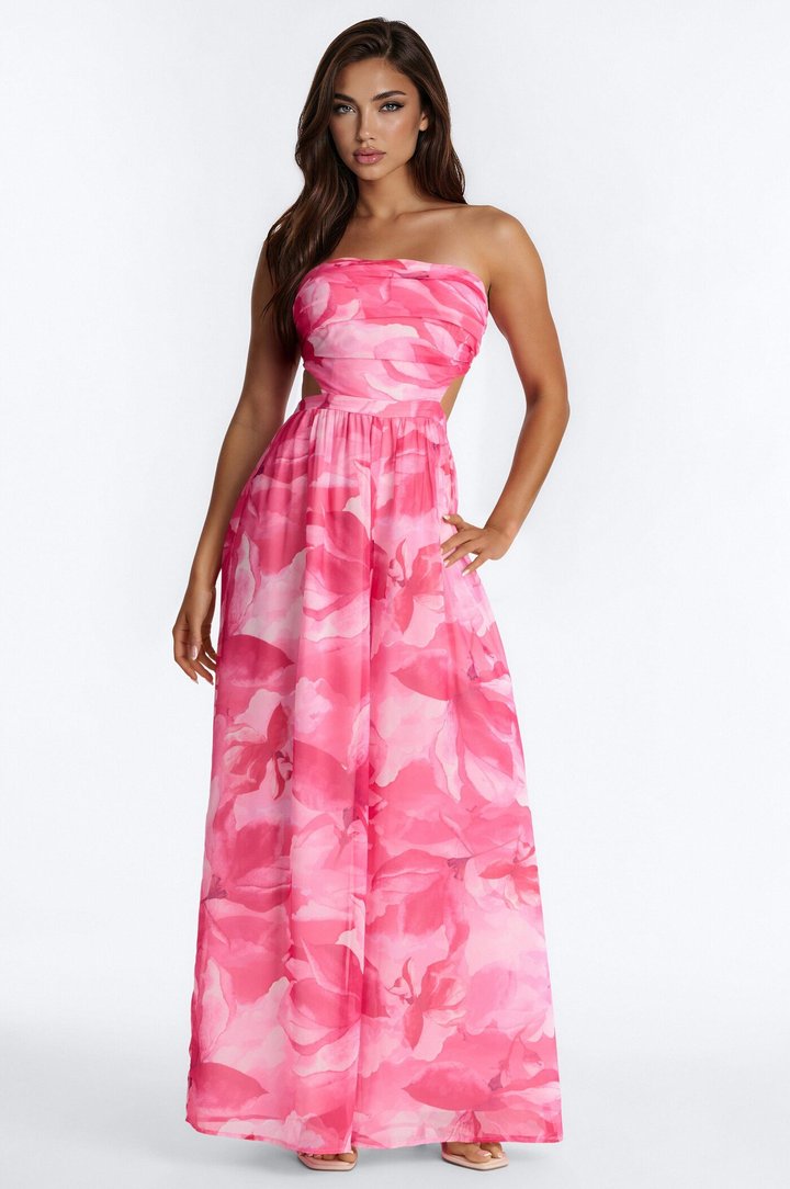 Grania Floral Backless Jumpsuit - Pink