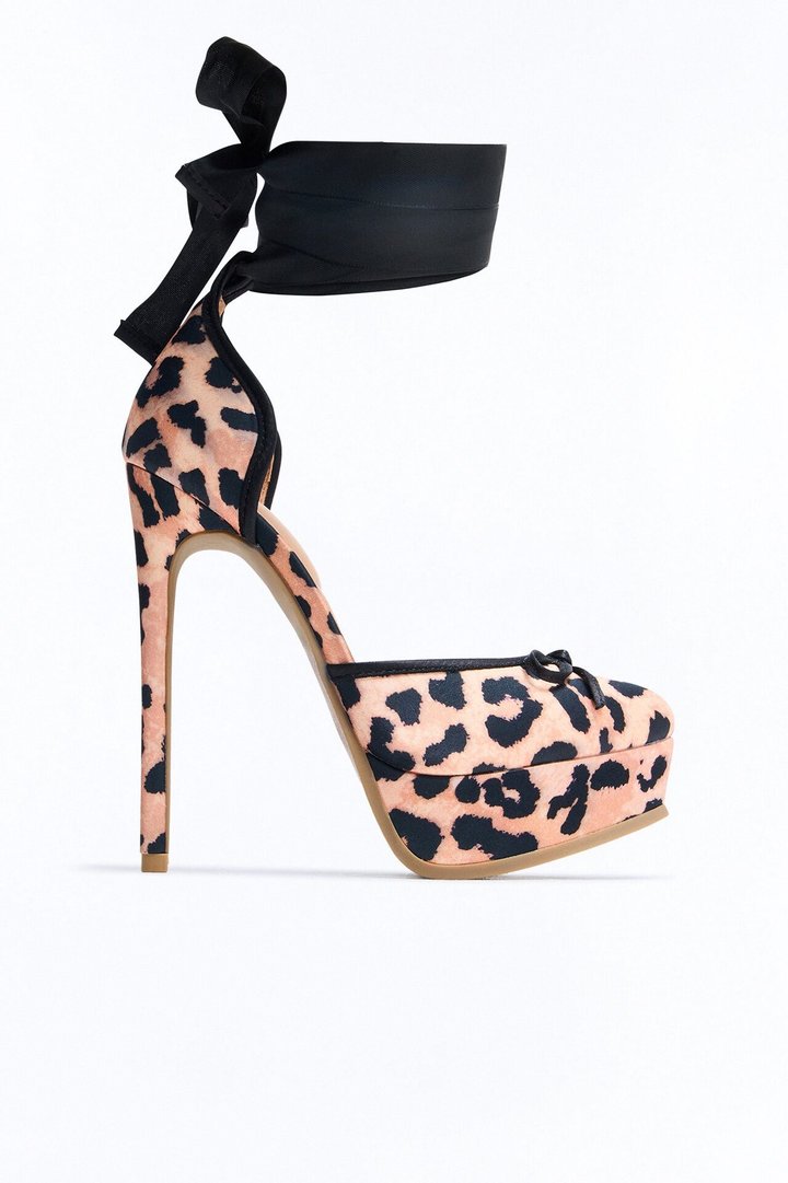 Nyomie Bow Ballet Pumps - Leopard