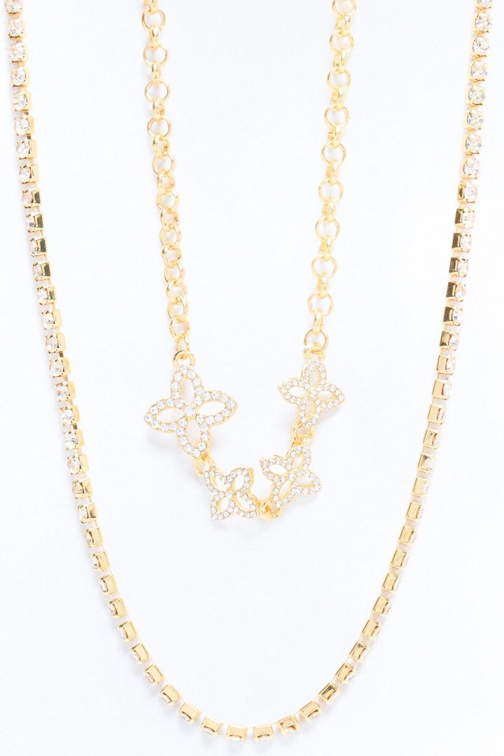 Dazzling Daisies Layered Necklace - Gold