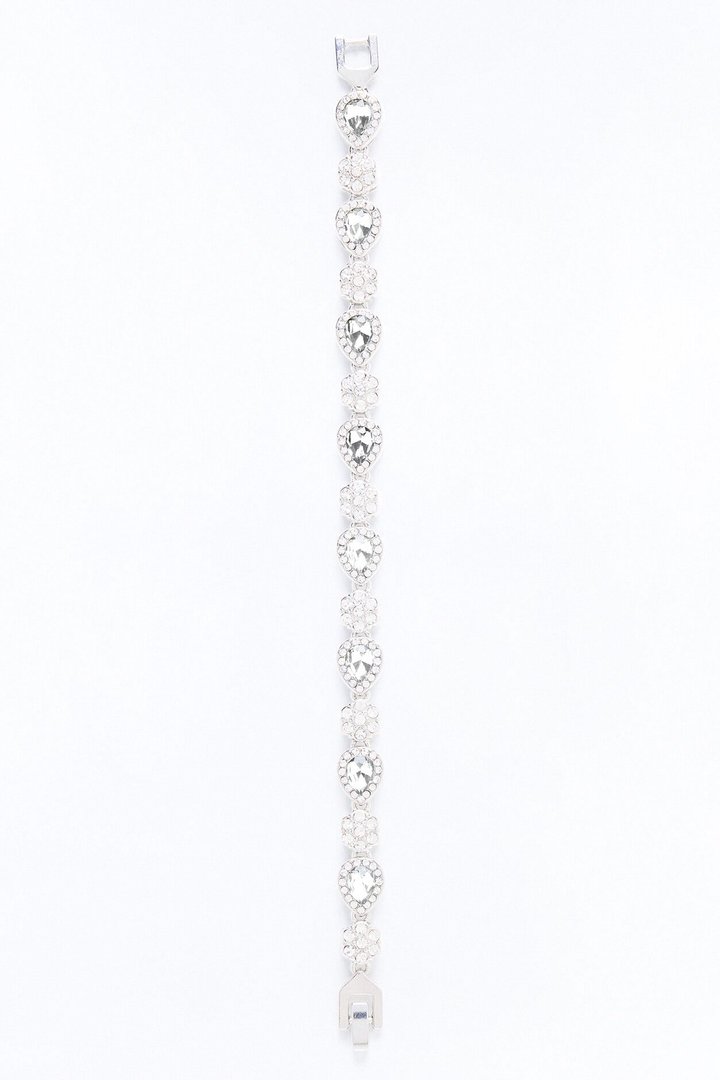 Iced Pear Cluster Bracelet - Silver